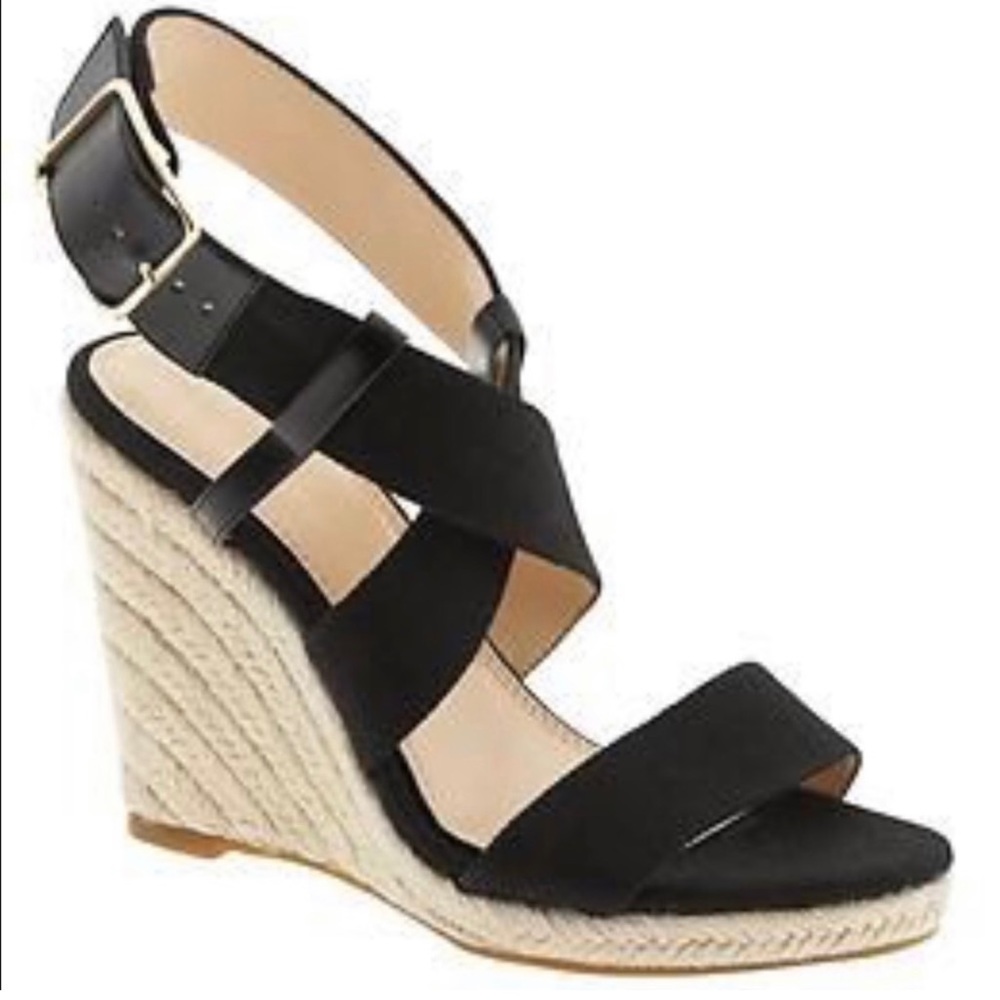Banana Republic Black Espadrille Wedges